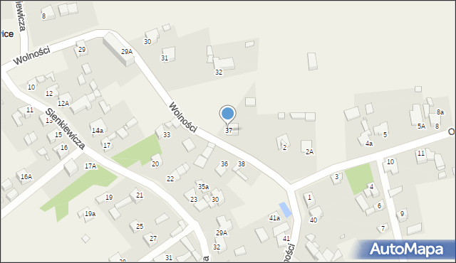 Twardowice, Wolności, 37, mapa Twardowice