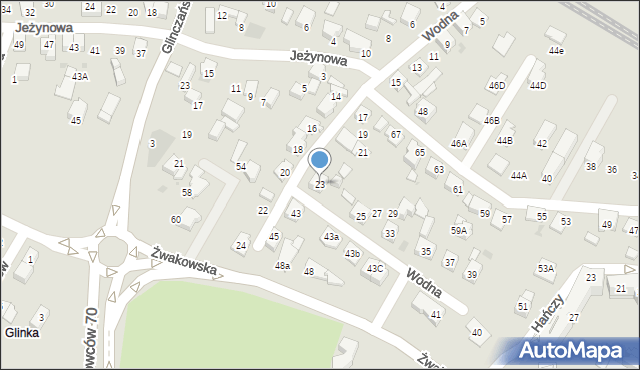 Tychy, Wodna, 23, mapa Tychów