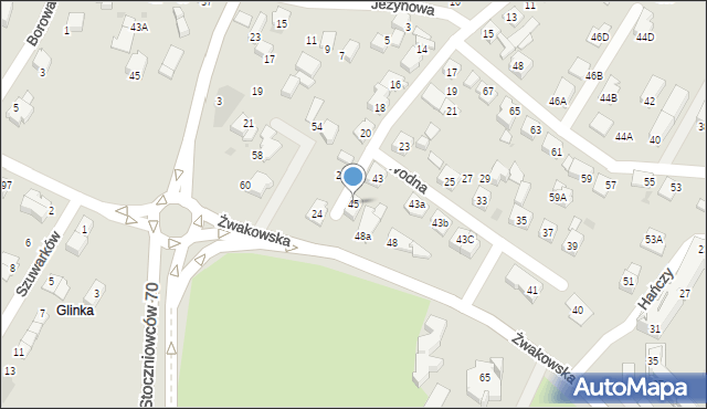 Tychy, Wodna, 45, mapa Tychów