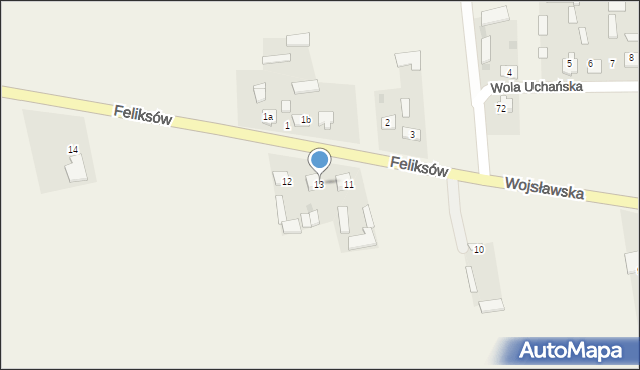 Uchanie, Wojsławska, 13, mapa Uchanie