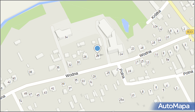 Urzędów, Wodna, 26, mapa Urzędów