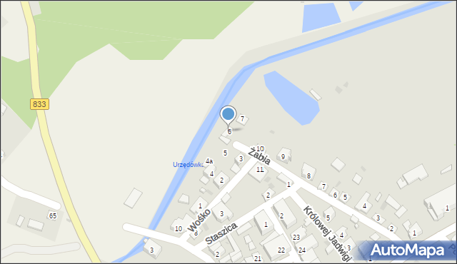Urzędów, Wośko, prof., 6, mapa Urzędów