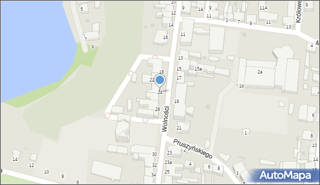 Wąbrzeźno, Wolności, 24, mapa Wąbrzeźno