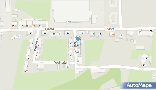 Wałbrzych, Wolności, 19, mapa Wałbrzycha