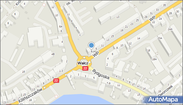 Wałcz, Wojska Polskiego, 7, mapa Wałcz