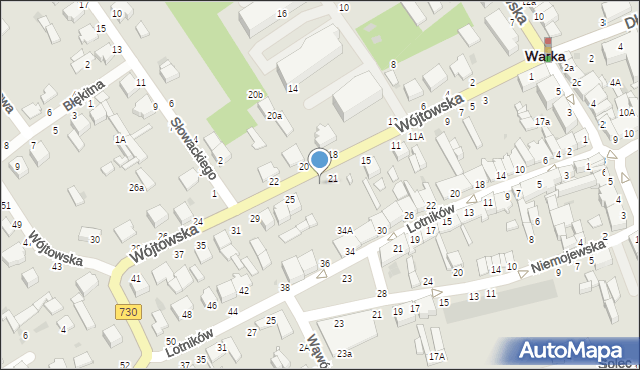 Warka, Wójtowska, 23, mapa Warka