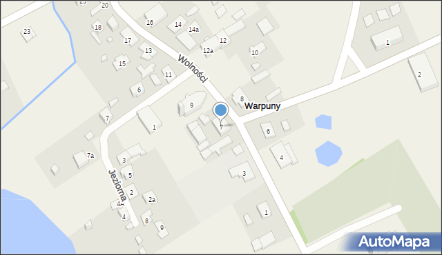 Warpuny, Wolności, 7, mapa Warpuny