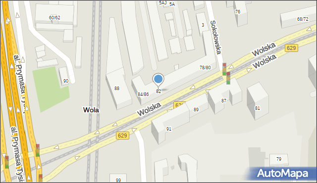 Warszawa, Wolska, 82, mapa Warszawy