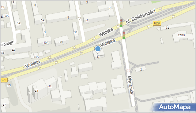 Warszawa, Wolska, 37, mapa Warszawy