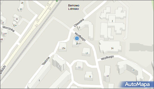Warszawa, Wolfkego Mieczysława, 15, mapa Warszawy