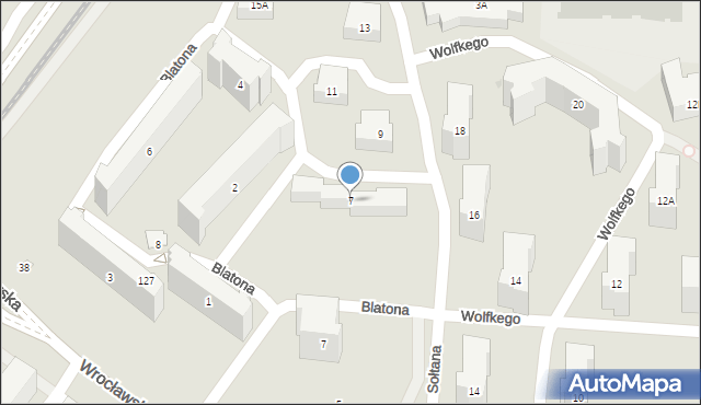 Warszawa, Wolfkego Mieczysława, 7, mapa Warszawy