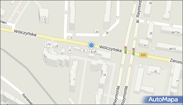 Warszawa, Wólczyńska, 3, mapa Warszawy