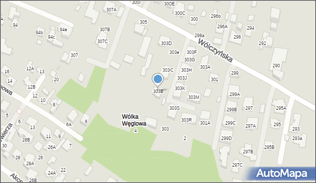Warszawa, Wólczyńska, 303B, mapa Warszawy
