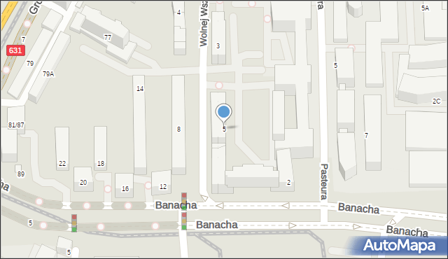 Warszawa, Wolnej Wszechnicy, 5, mapa Warszawy