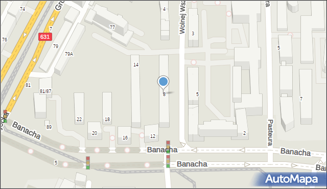 Warszawa, Wolnej Wszechnicy, 8, mapa Warszawy