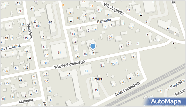 Warszawa, Wojciechowskiego Stanisława, 12, mapa Warszawy