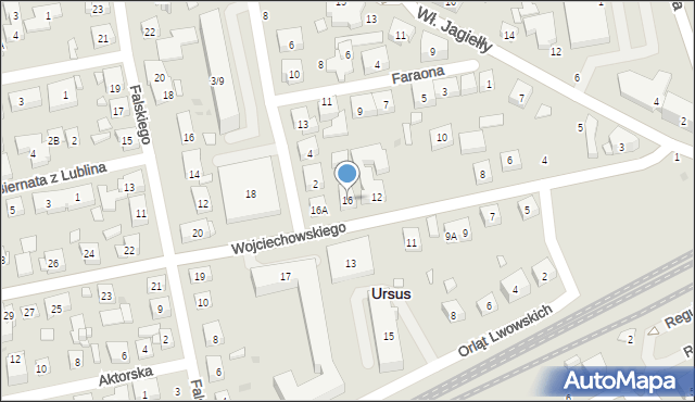 Warszawa, Wojciechowskiego Stanisława, 16, mapa Warszawy