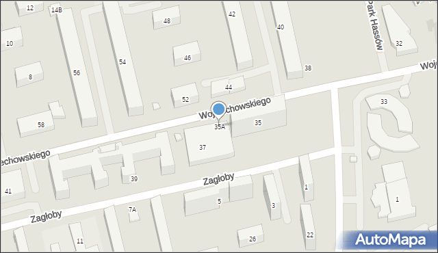 Warszawa, Wojciechowskiego Stanisława, 35A, mapa Warszawy