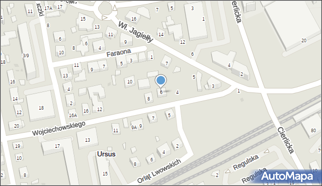 Warszawa, Wojciechowskiego Stanisława, 6, mapa Warszawy