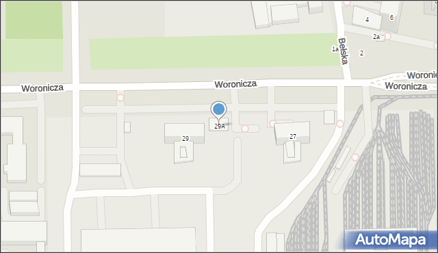 Warszawa, Woronicza Jana Pawła, 29A, mapa Warszawy