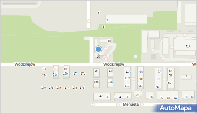 Warszawa, Wodzirejów, 10, mapa Warszawy