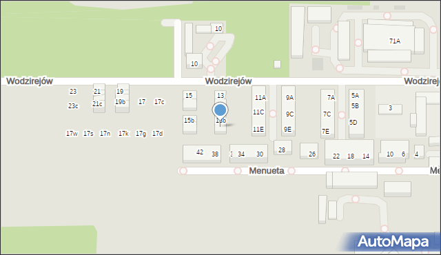 Warszawa, Wodzirejów, 13c, mapa Warszawy