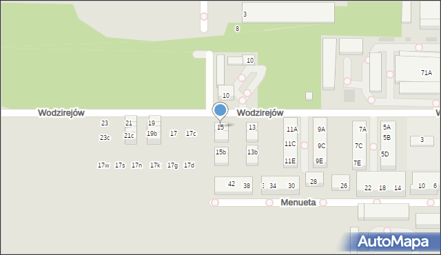 Warszawa, Wodzirejów, 15, mapa Warszawy