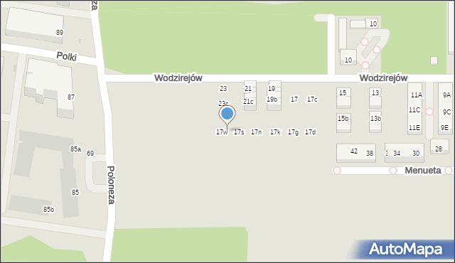 Warszawa, Wodzirejów, 17u, mapa Warszawy