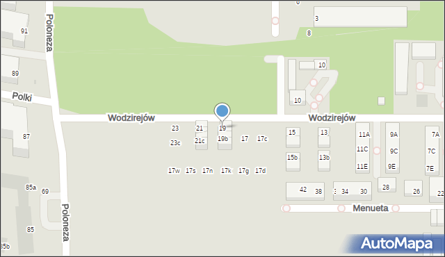 Warszawa, Wodzirejów, 19, mapa Warszawy