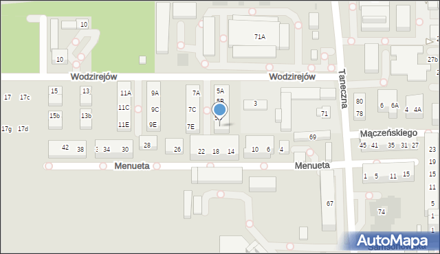 Warszawa, Wodzirejów, 5E, mapa Warszawy