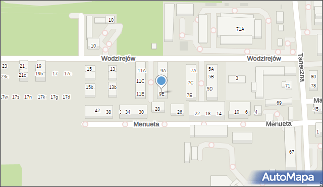 Warszawa, Wodzirejów, 9E, mapa Warszawy