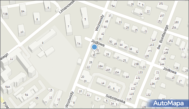 Warszawa, Woziwody, 32, mapa Warszawy