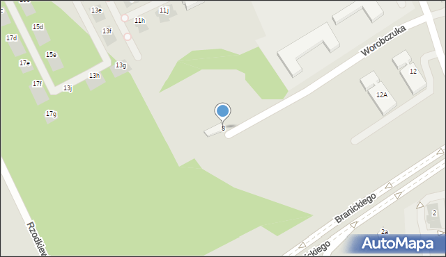 Warszawa, Worobczuka Adama, 8, mapa Warszawy