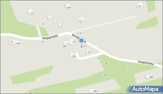 Warszawa, Wojdyńska, 20, mapa Warszawy