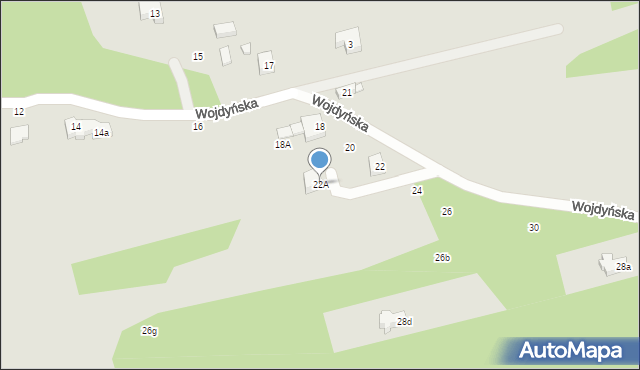 Warszawa, Wojdyńska, 22A, mapa Warszawy