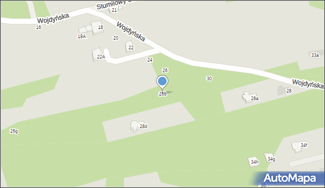 Warszawa, Wojdyńska, 26b, mapa Warszawy