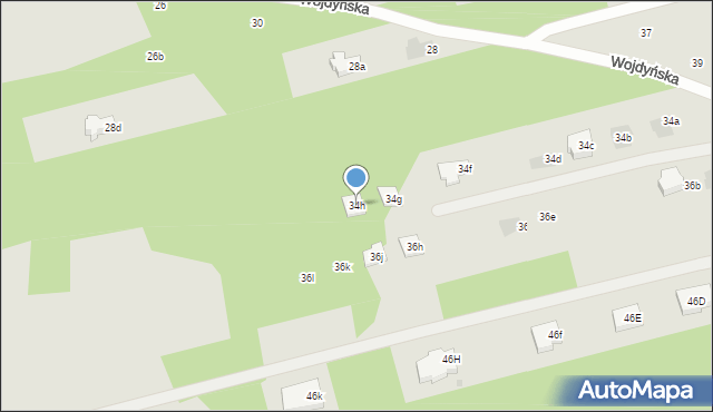 Warszawa, Wojdyńska, 34h, mapa Warszawy