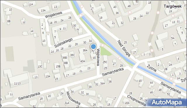 Warszawa, Wojskowa, 38, mapa Warszawy