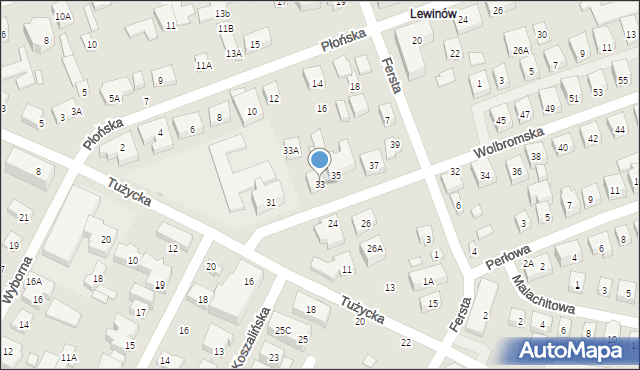Warszawa, Wolbromska, 33, mapa Warszawy