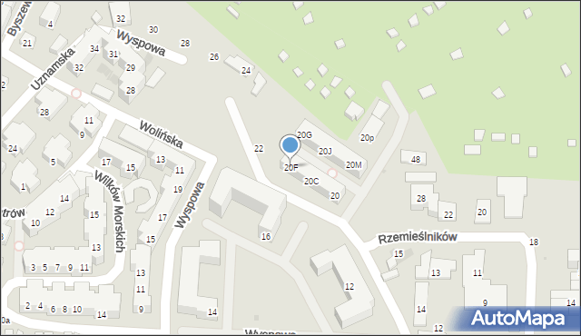 Warszawa, Wolińska, 20F, mapa Warszawy