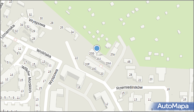 Warszawa, Wolińska, 20I, mapa Warszawy