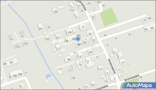 Warszawa, Wodniaków, 15B, mapa Warszawy
