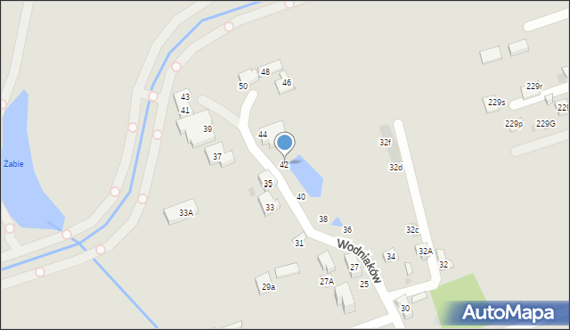 Warszawa, Wodniaków, 42, mapa Warszawy
