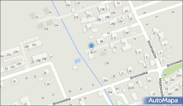 Warszawa, Wodniaków, 7d, mapa Warszawy