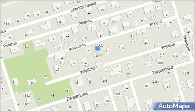 Warszawa, Wójcicka, 12, mapa Warszawy