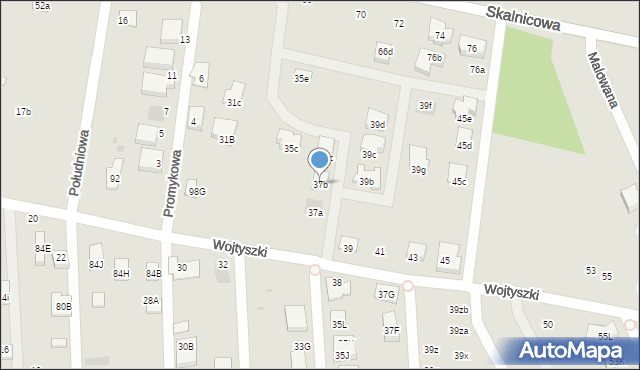 Warszawa, Wojtyszki Wacława, 37b, mapa Warszawy