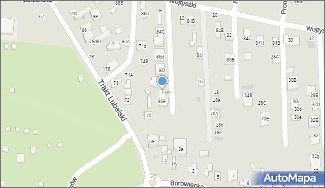 Warszawa, Wojtyszki Wacława, 8F, mapa Warszawy