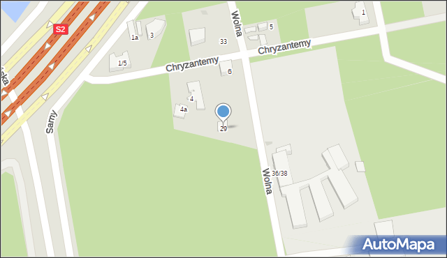 Warszawa, Wolna, 29, mapa Warszawy