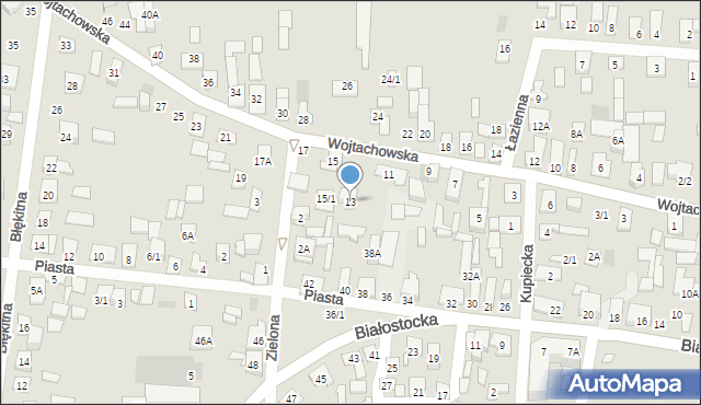 Wasilków, Wojtachowska, 13, mapa Wasilków
