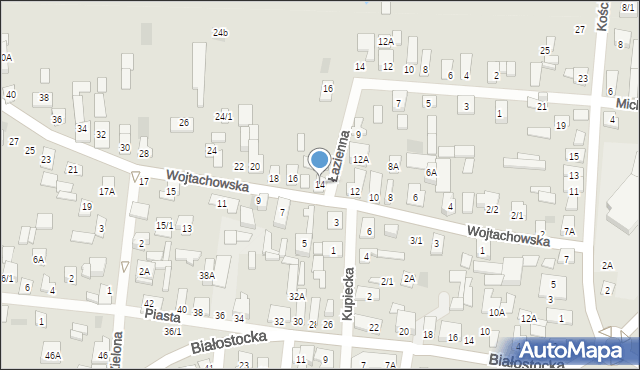 Wasilków, Wojtachowska, 14, mapa Wasilków